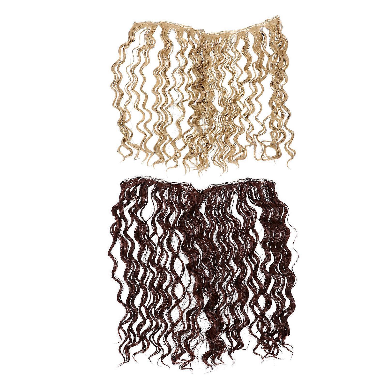 High Temperature Silk Doll Wig 2pcs Durable Heat Resistant Craft Accessory for Custom Hairstyles and Lifelike Doll Making Design
