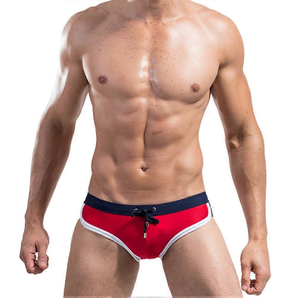 Swim Trunks Men Triangle Swimming Trunks Pants Red For Swimming Surfing Beach Outdoor Activities 1Pcs