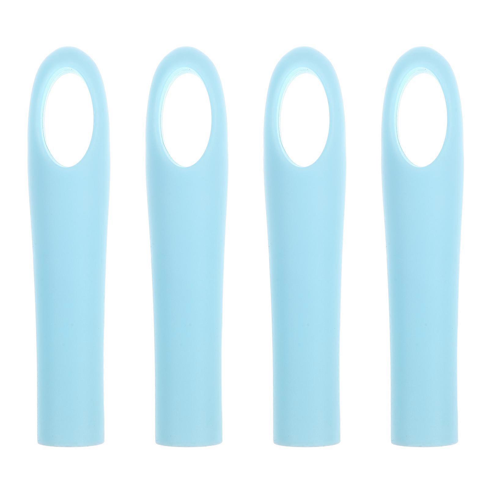 4pcs Broom Handle Replacement Caps Slip Mop Rod Grips Enhanced Safety Cleaning Tools Hanging Blue