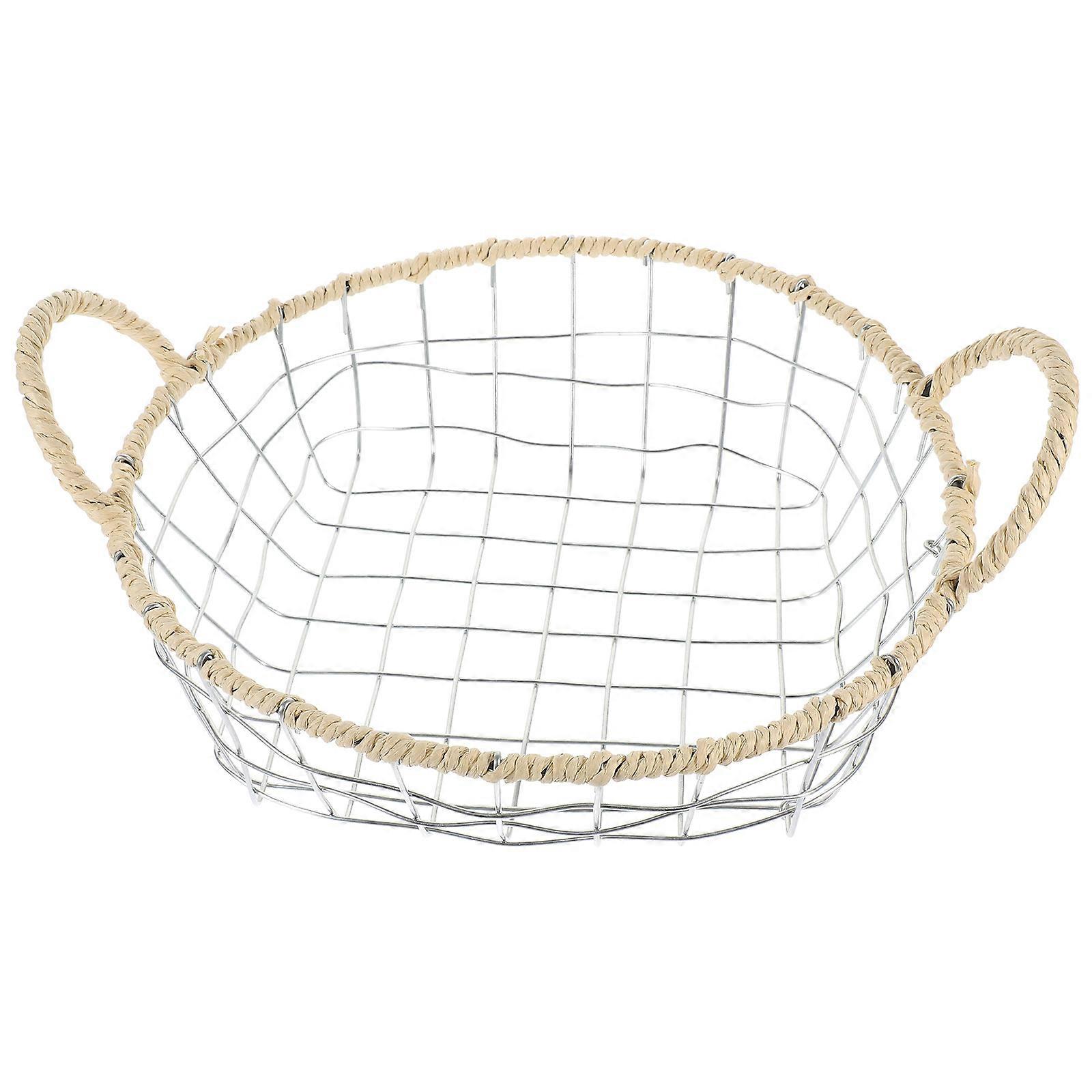 Metal Wire Storage Basket Home Use Kitchen Storage Baskets 1Pcs