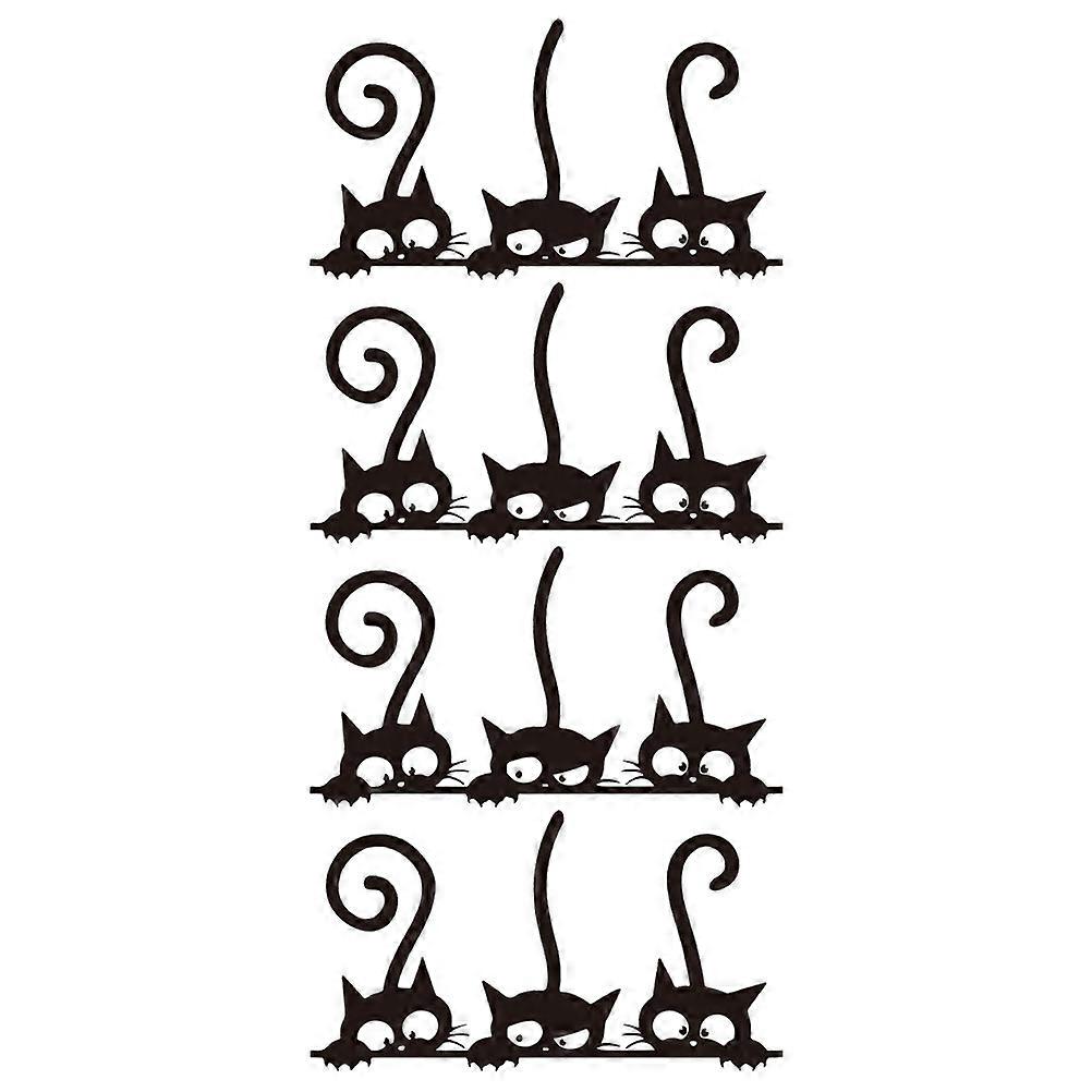 Wall Sticker Decorative Decals Black 30x20cm Decor 4Sets