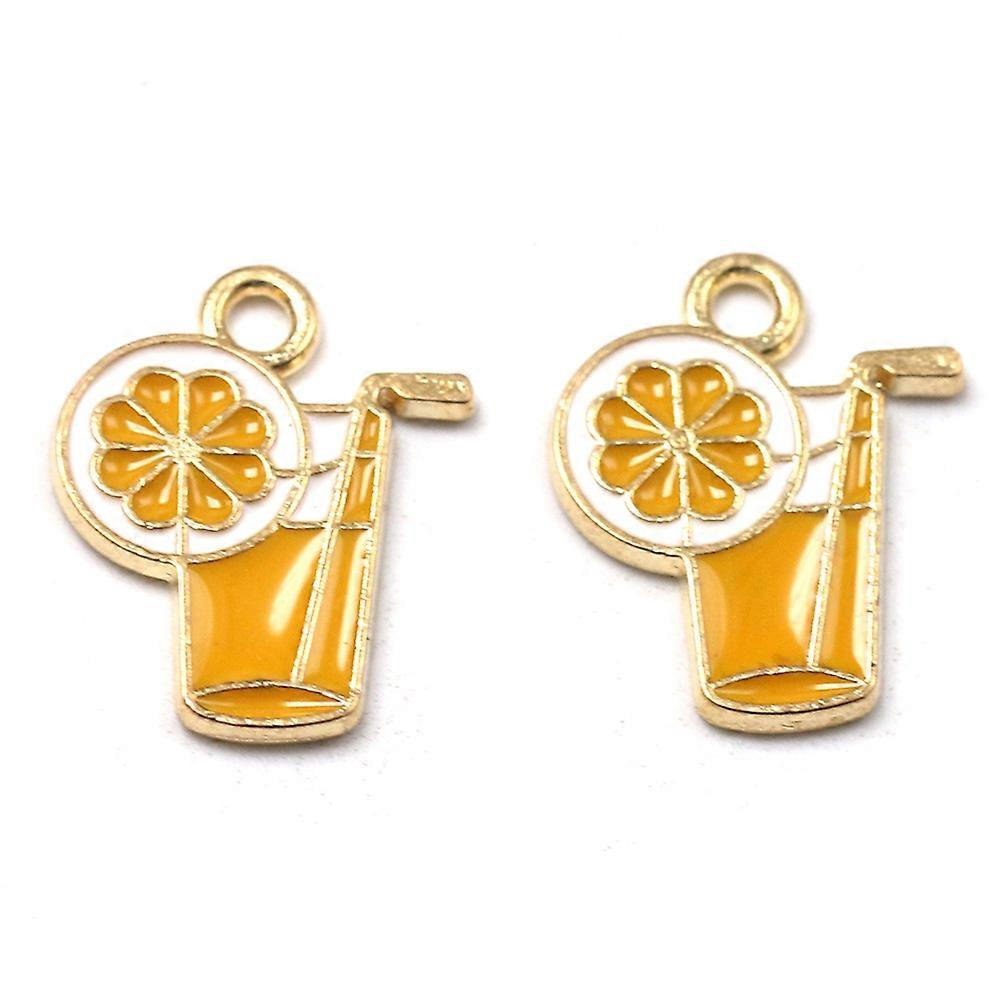 Pendant Accessories Lemon Shaped Diy Projects Personal Decoration Colorful 2x1.6x0.16cm Decorative Accessory 10Pcs