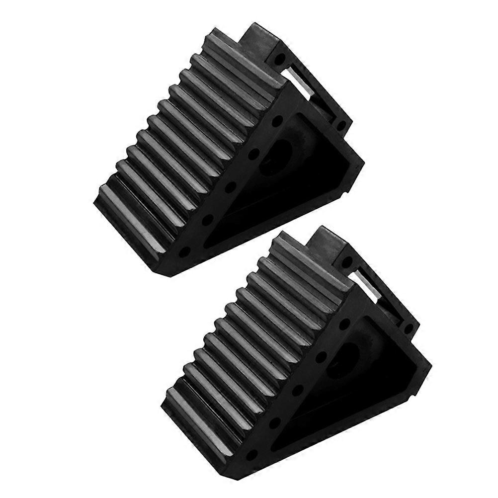 Car Wheel Chocks Rubber Parking Block Transportation Safety Drivers Fleet Managers 2Pcs