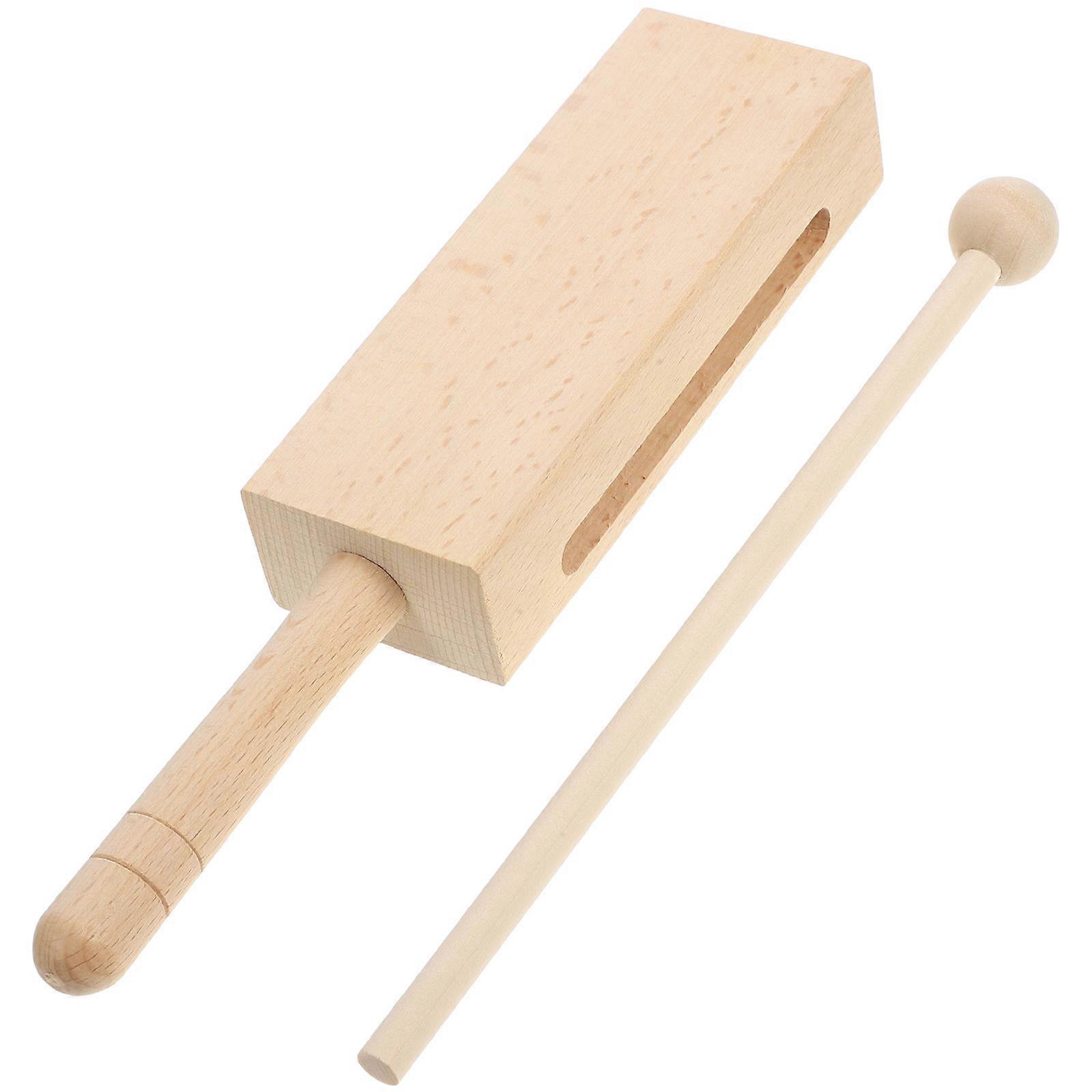 1 Set Wooden Block Percussion Instrument with Handle – Crafted for Musical Performance by Adults, Ideal for Bands and Acts to Enhance