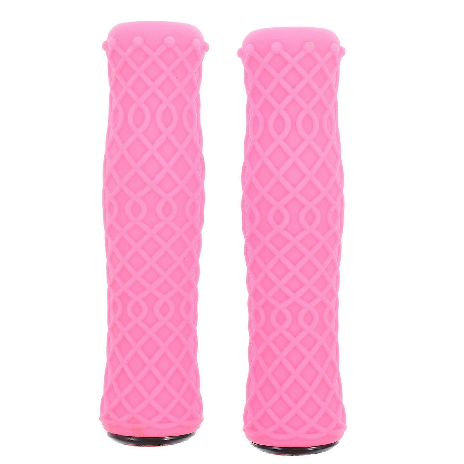 Ergonomic Bike Handlebar Grips Hard-Wearing Antislip Design for Biking 12.3*3*3cm Pink 1 Pair