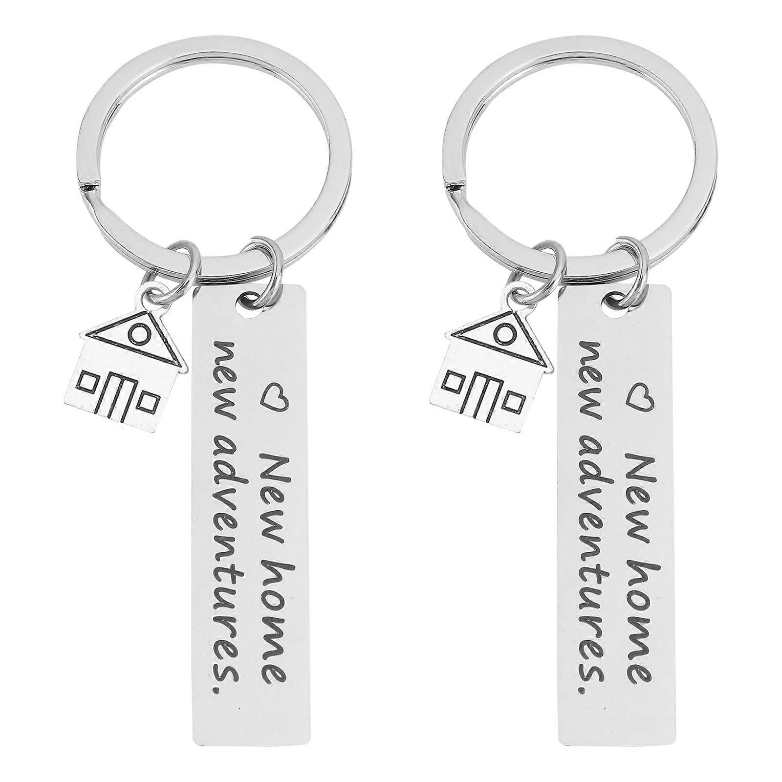 Brelok Key Decor House W Kształcie Podróży Pamiątka Srebrny 5x1,2cm 2szt