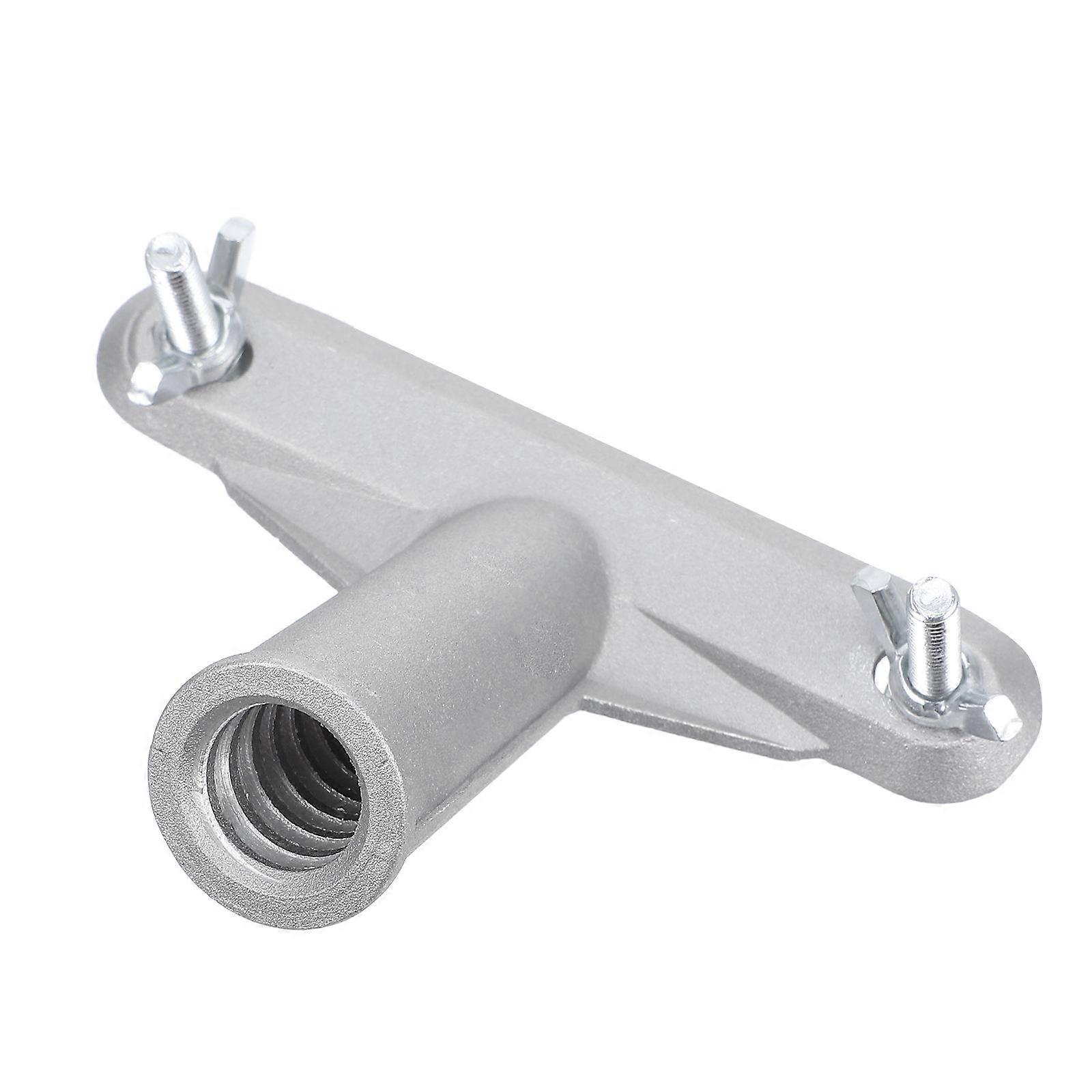 Threaded Pole Adapter Replacement Broom Handle Bracket Connecting Broom Head Bracket Silver 1Pcs