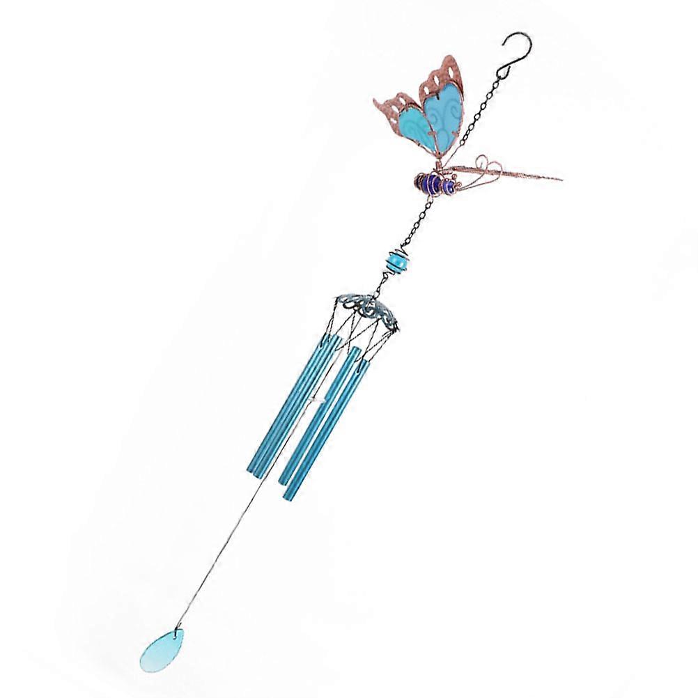 Blue Creative Wind Chime Butterflies Pendant for Door Handle Decor Craft with Aluminum Alloy and