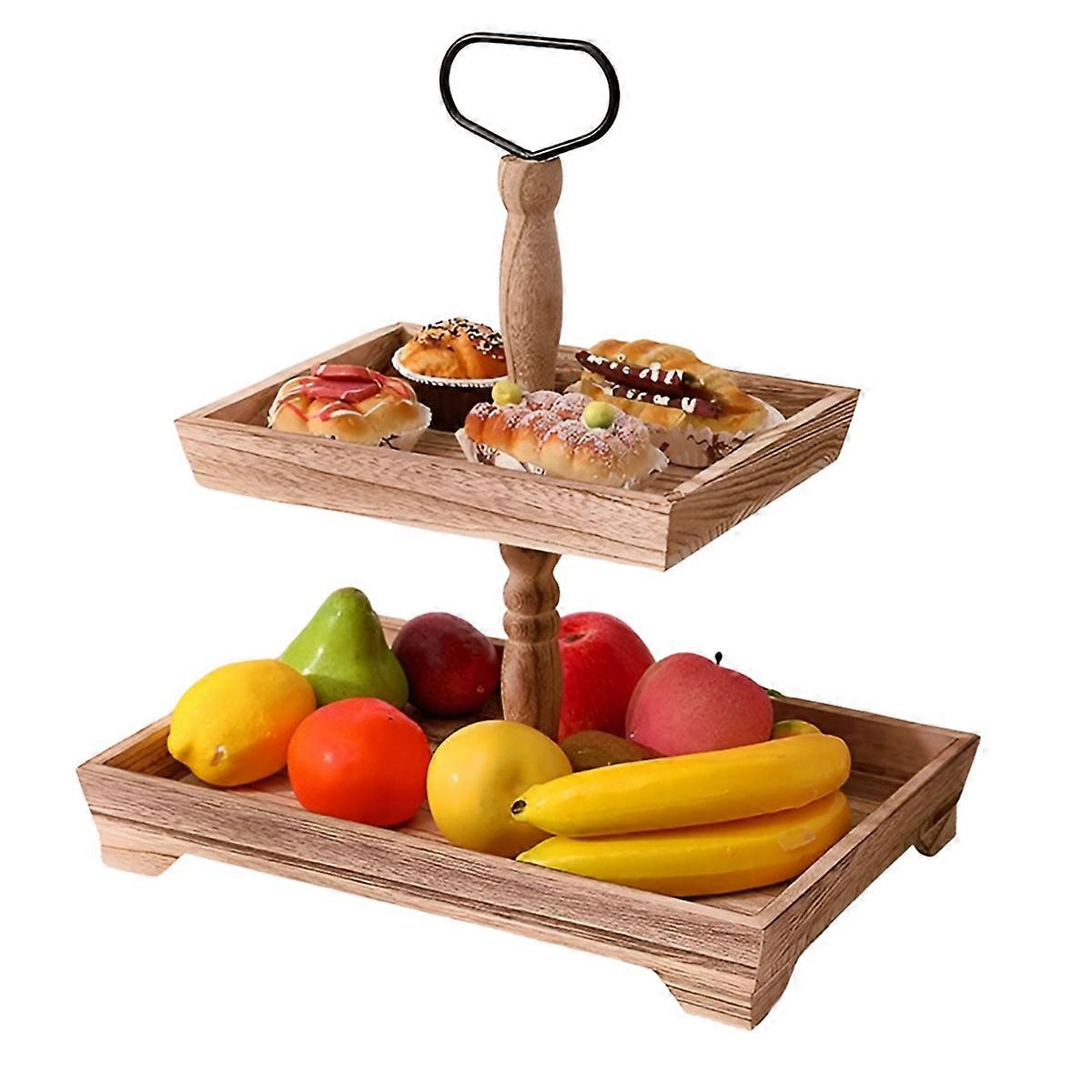 Dessert Stand Cake Tray Display Stand,Light Roasted Color