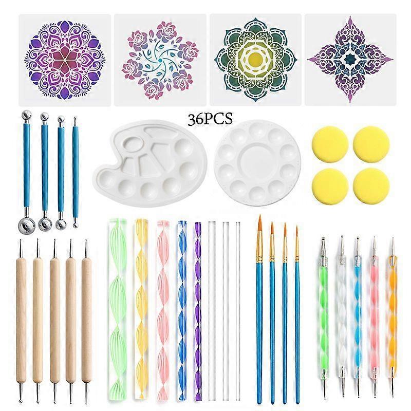 Mandala Dotting Tools Set - 36 Pcs Dotting Kit with Dotting Tools, Ball Stylus for Rock Painting