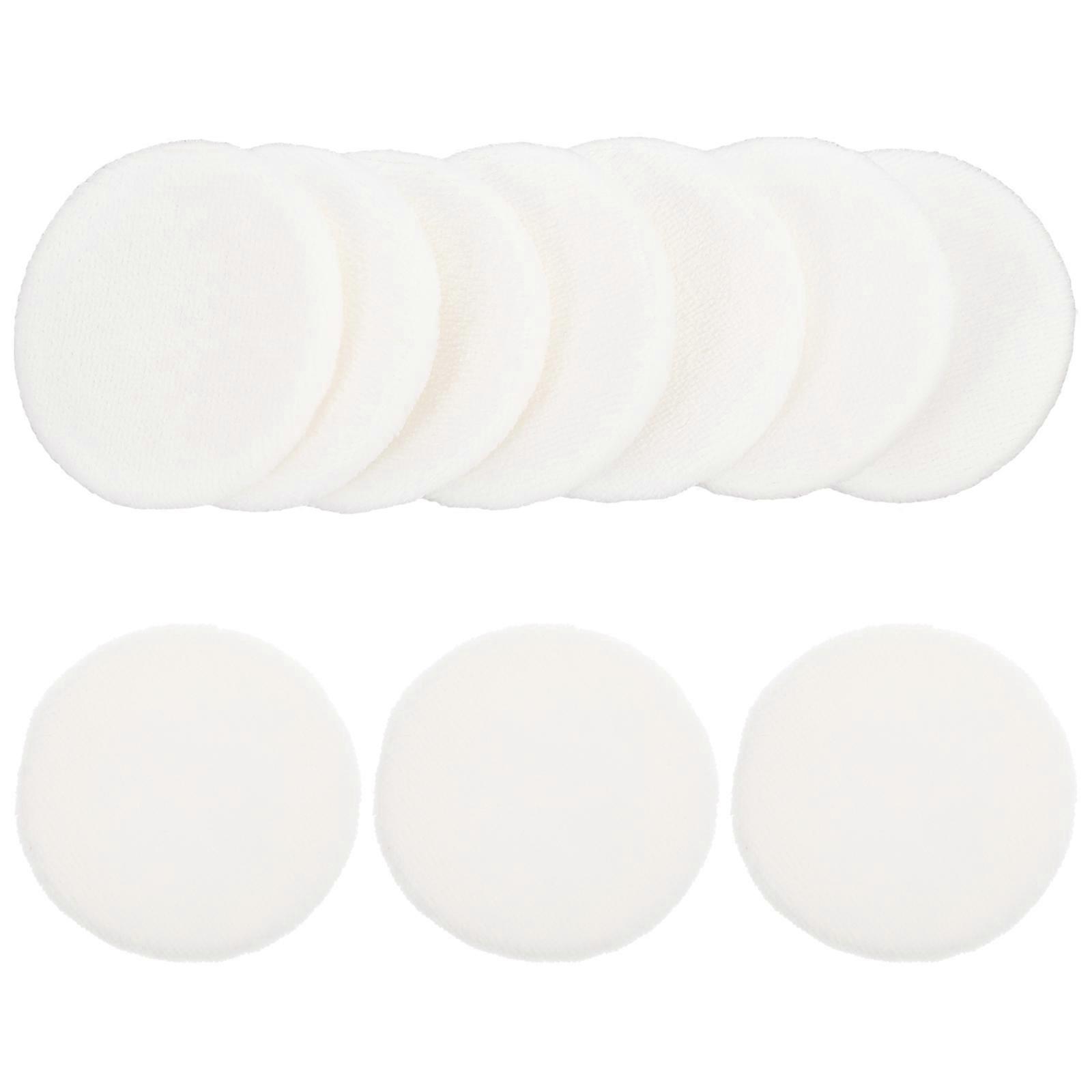 Cotton Powder Puff Round Classic Design Makeup Tools Oil Absorption 6x6x0.9cm 10Pcs