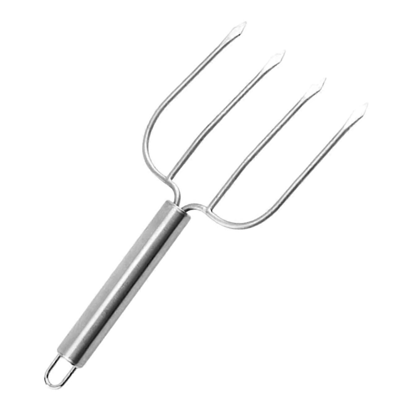 Grill fork made of stainless steel with long handle for meat chicken vegetables picnic cooking outside roasting