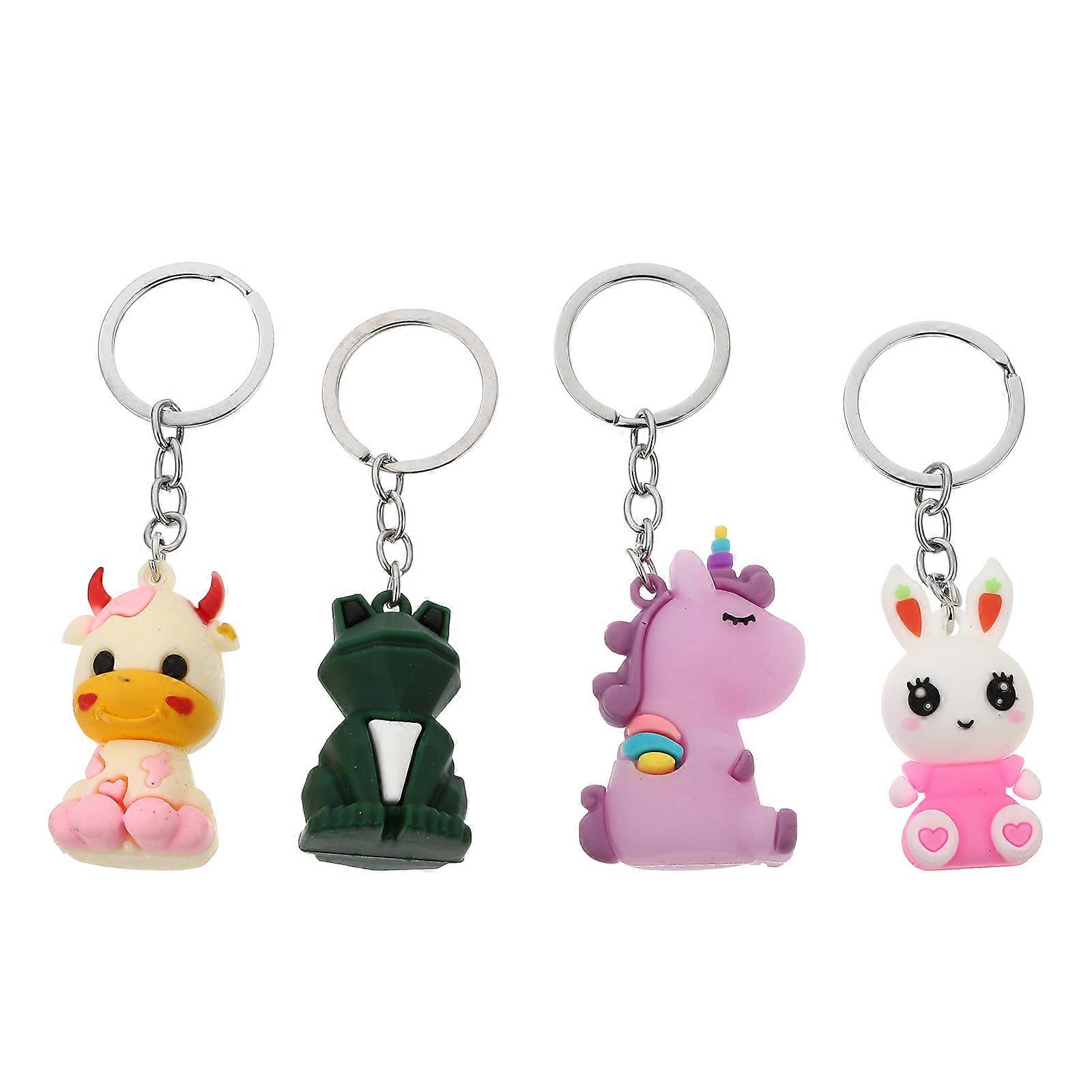 Cool Keyrings Decorative Key Rings All Ages Easy to Find Keys 10x3.5cm 4Pcs
