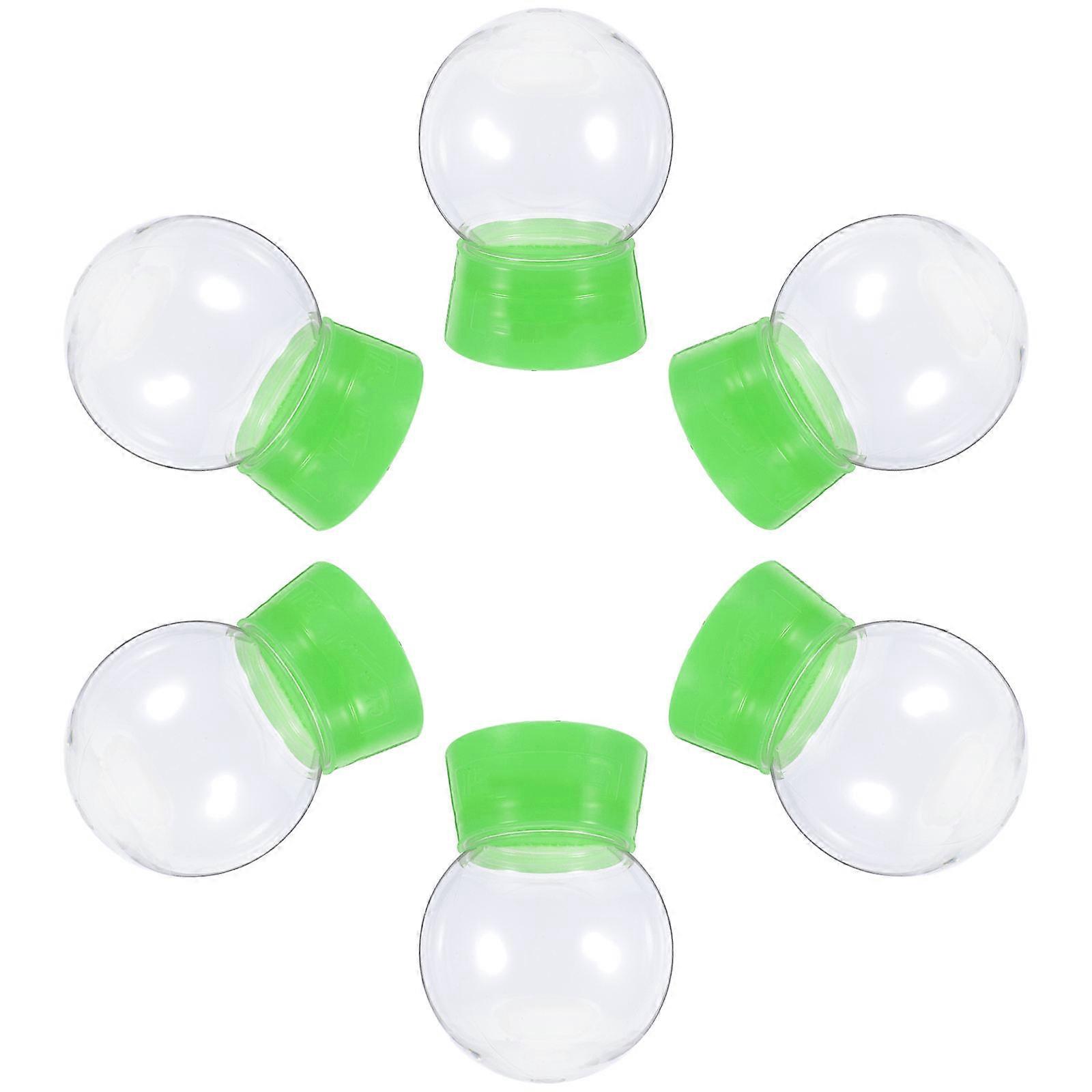 6pcs DIY Snow Globe Kit Transparent Plastic Replacement Parts for Home Decor Craft Projects with Round Sphere Design