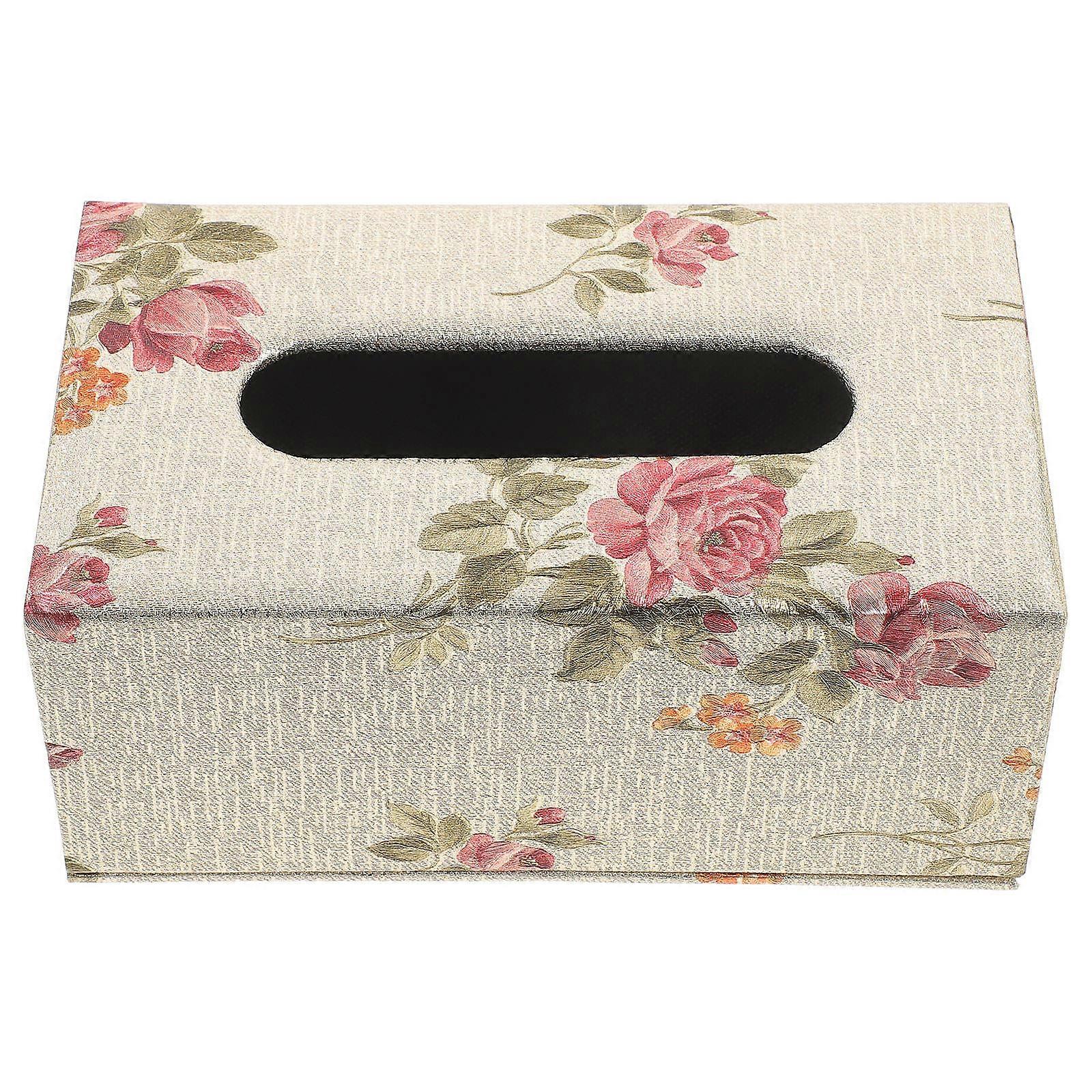Modern Rectangular Tissue Holder Pu Tissue Box Cover For Hotel Business Place 1Pack