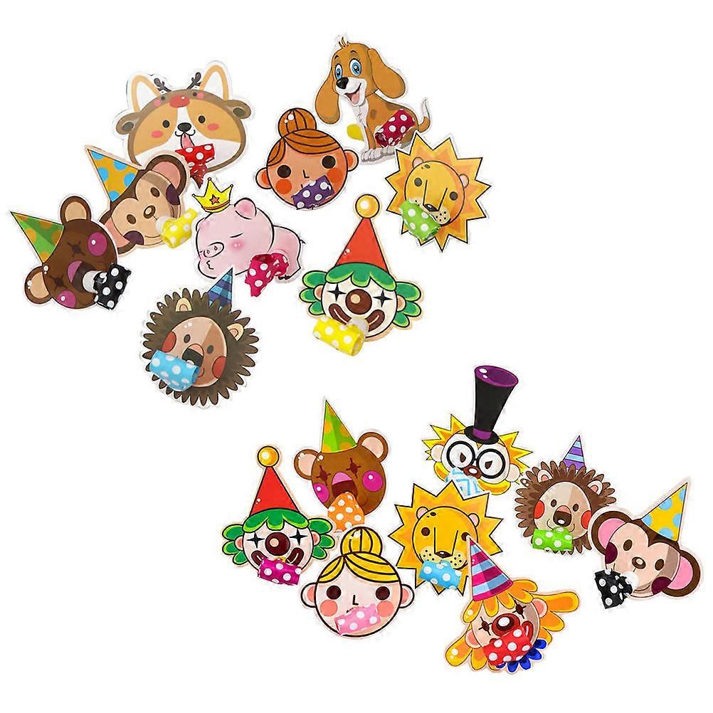 Party Whistle Toy for Kids Adorable Paper Blower Cartoon Whistle 8X5X4CM Assorted Color 20Pcs