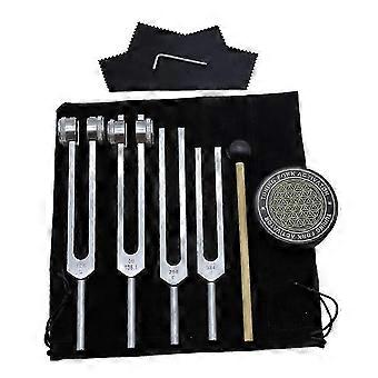 Tuning Forks For Healing Set 128hz, 136hz, 256hz, 384hz Hockey Puck Activator For Healing,sound Therapy,keep Body 0619