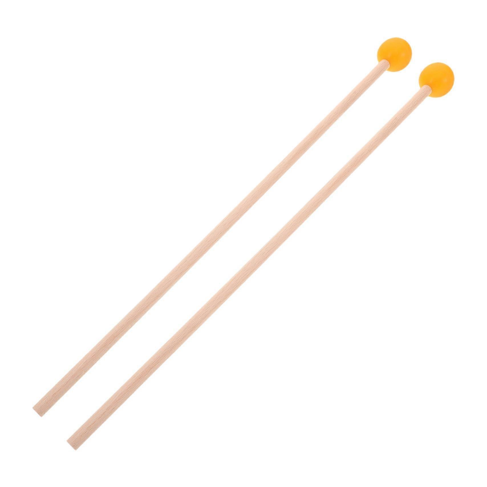 Mouth Drum Accessories Mallets - Small Rubber Percussion Mallets for Glockenspiel, Wooden Drum Sticks, 1 Pair