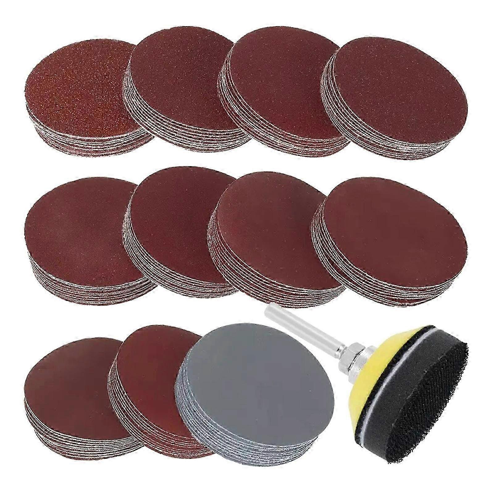 100Pcs 1inch/25mm Sanding Discs Pad Sander Kit with Abrasive Polish Pads for Rotary Tool Accessories and DIY Projects