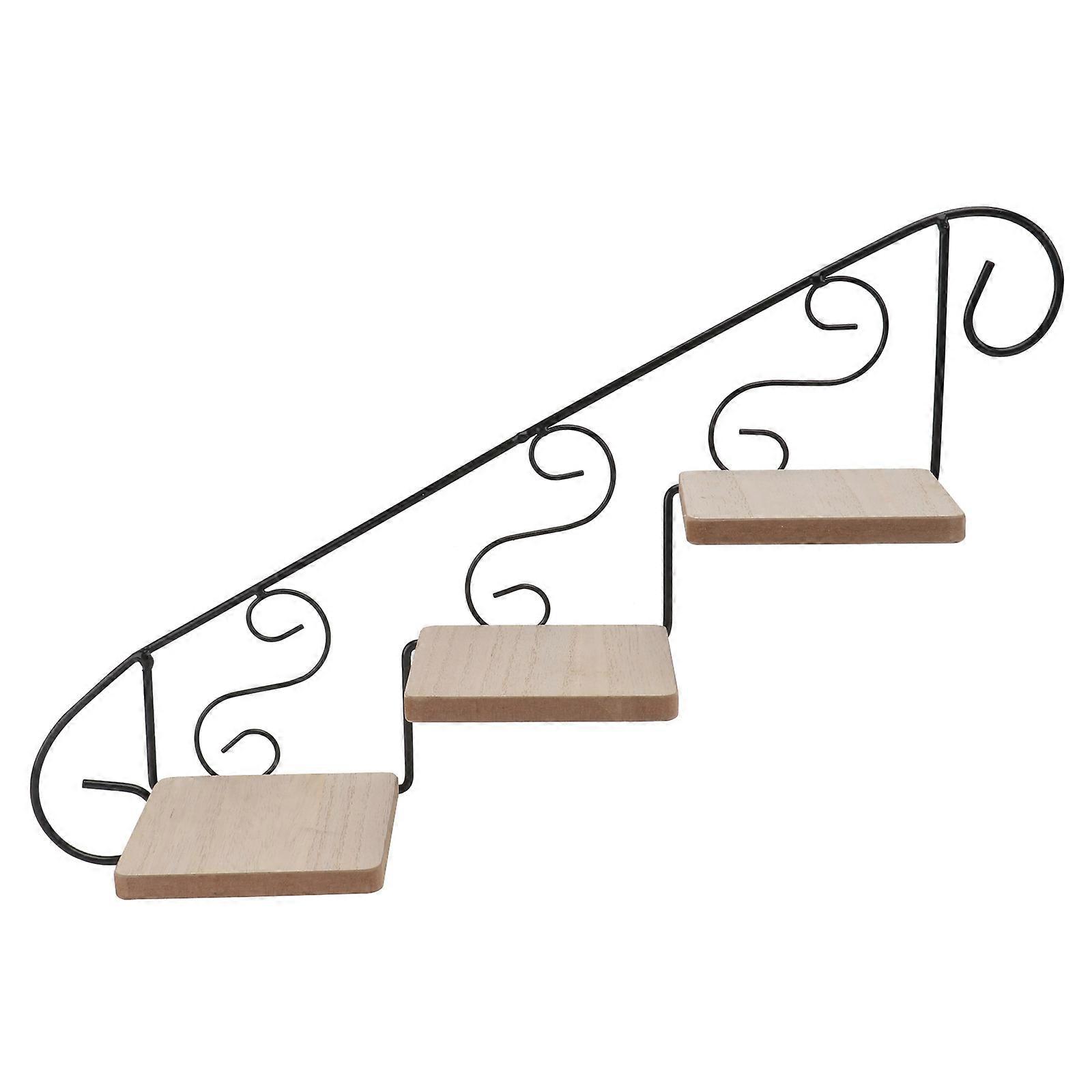 1pc Wall Mounted Flowerpot Storage Rack for Home Black