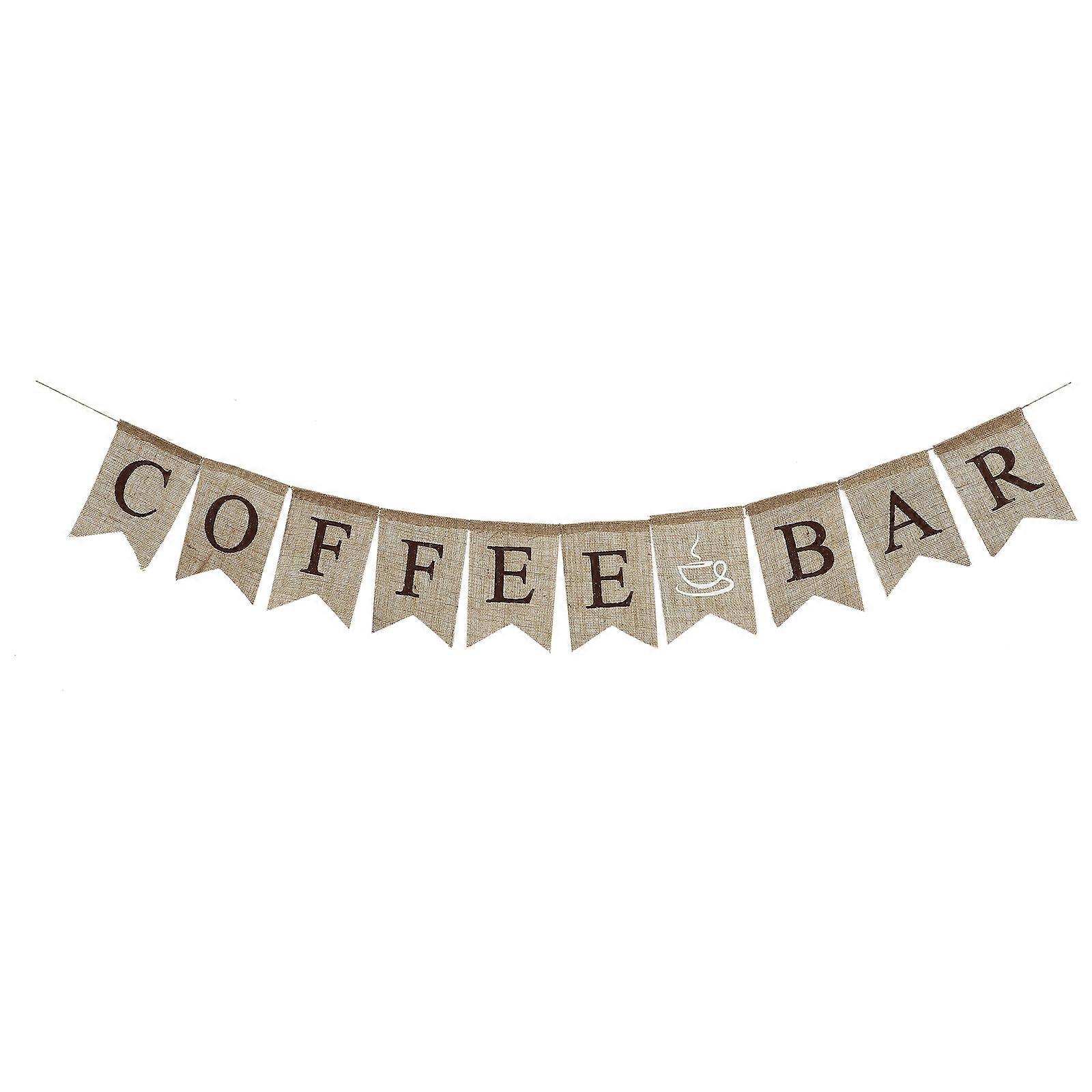 Coffee Themed Banner Swallowtail Flags For Party Event Decorations Assorted Color 18*13 Cm 1Set