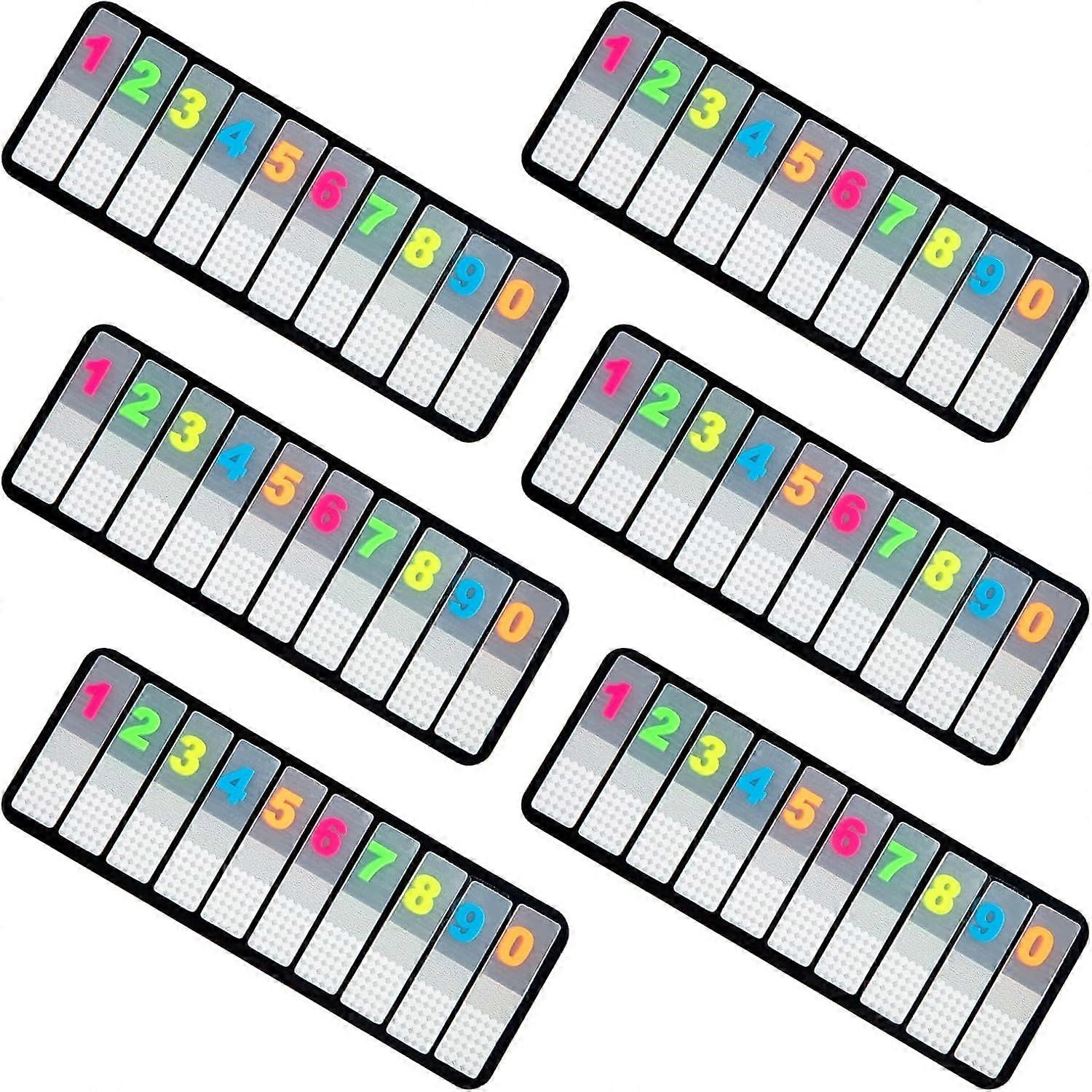 ZENGO 1200 Pieces Number Index Stickers, Self Adhesive 0 9 Index Tabs Transparent Page Tabs Consecutive Number Labels(6 Pack)