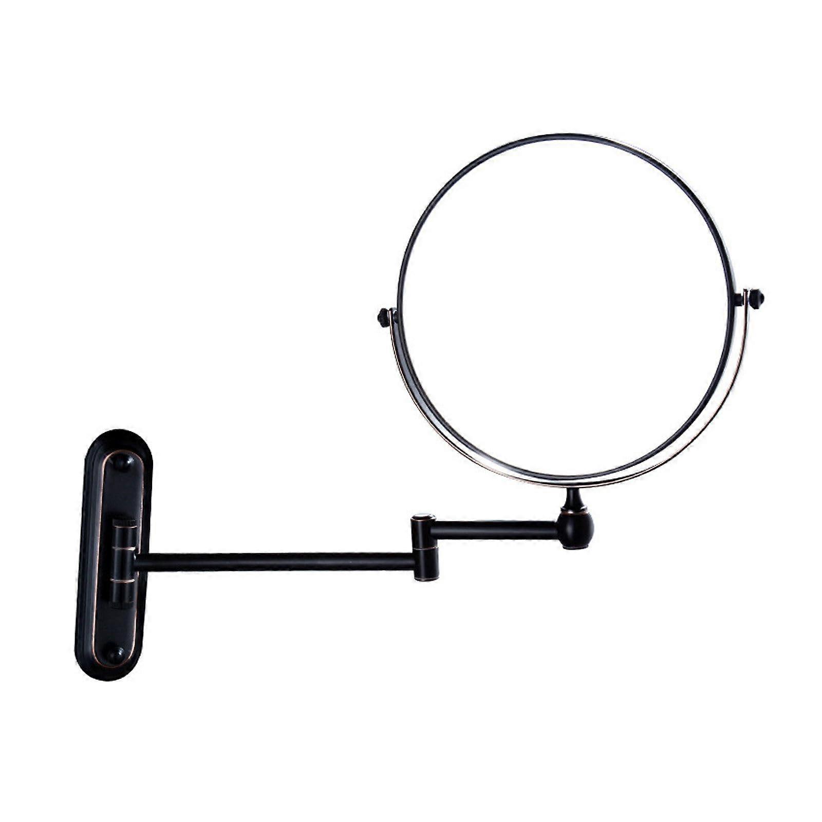Cosmetic Mirror with Magnification 8-Inch Double-Sided Wall Mirror 360-Degree Swivel 10x Magnification Black Bronze