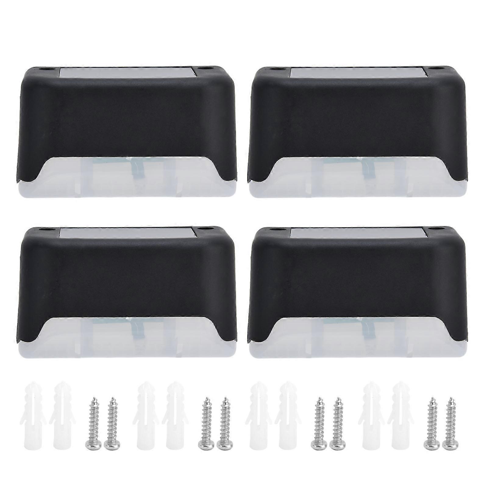 4pcs lumières de pont solaires lampes solaires LED étanches pour chemin extérieur cour patio escaliers marches clôtures