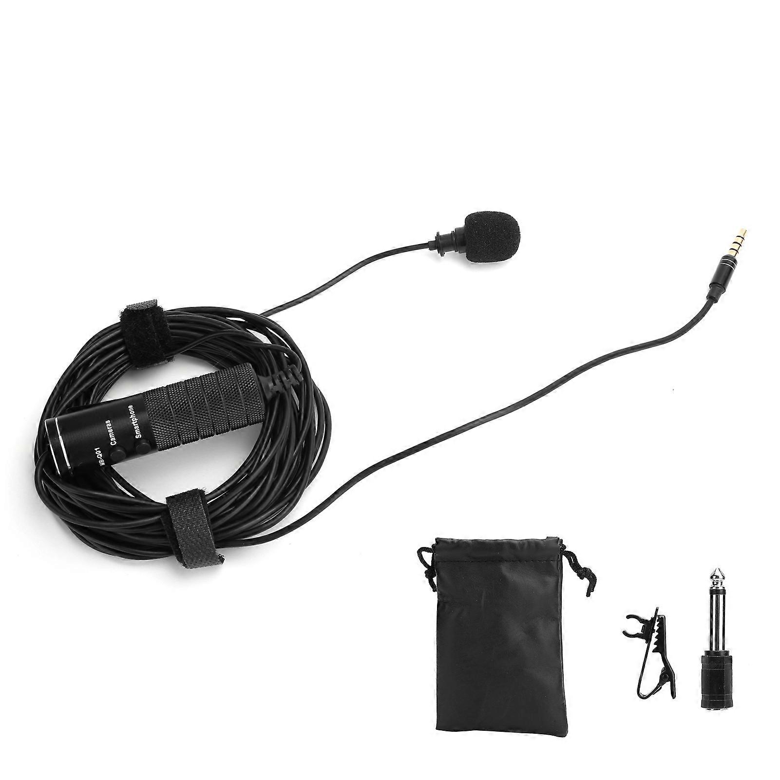 Collar Clip Microphone Live Broadcast Sound Card Interview Mobile Phone Microphone Camera