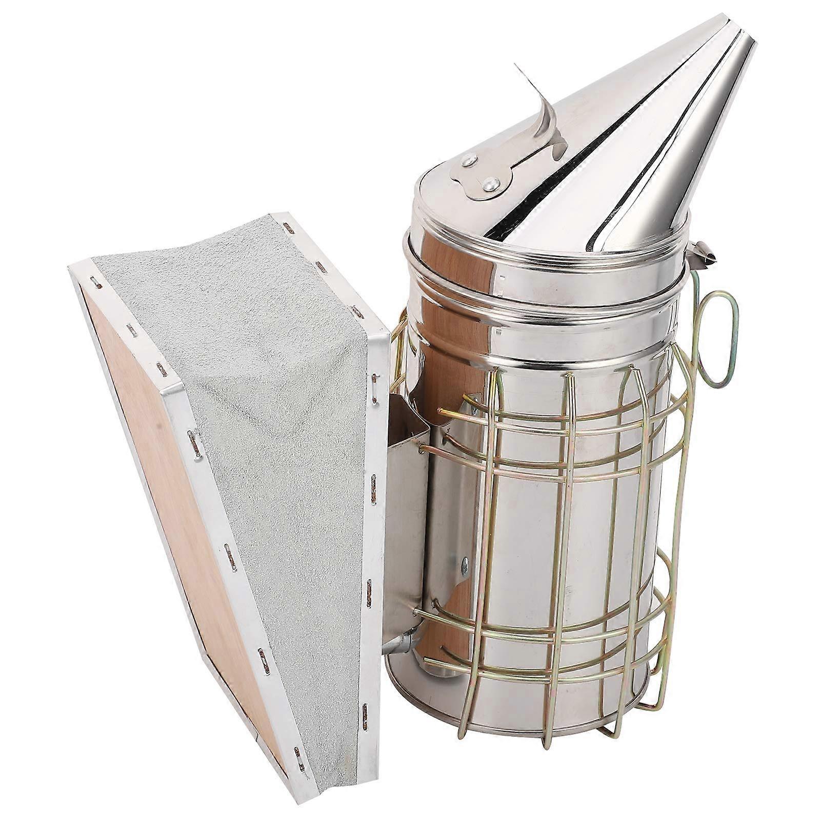 Beehive Smoker Machine with Heat Shield, Bee Smoke Transmitter, Beekeeping Starter Tool, Honeycomb Sprayer for Garden Use