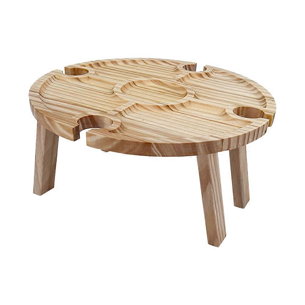 Low Picnic Table Portable Wooden Folding Wine Table for Picnic Quiet Evening in Yard 11.79X11.79 Inches 1Set