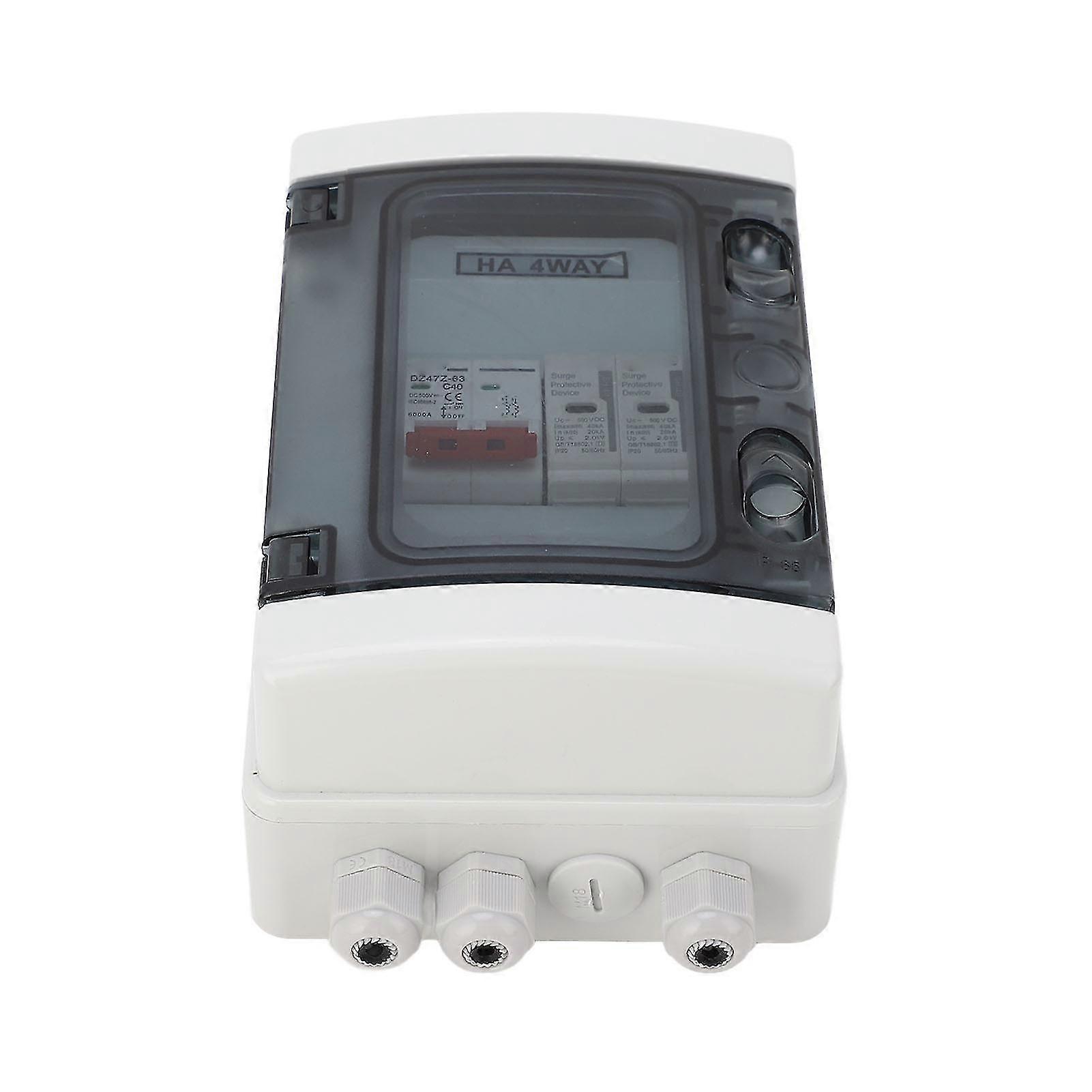Waterproof Distribution Box with Circuit Breaker MCB Isolation Switch - 40A DC 500V Protection for Outdoor Use
