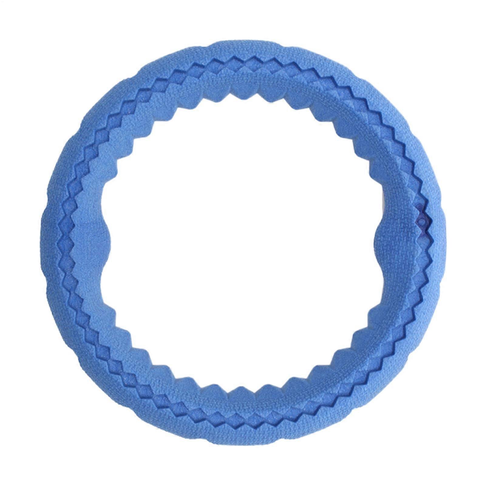 Chew Toy Rubber Dog Ring Soft Teething Toy Interactive Training Fetch Toy Blue