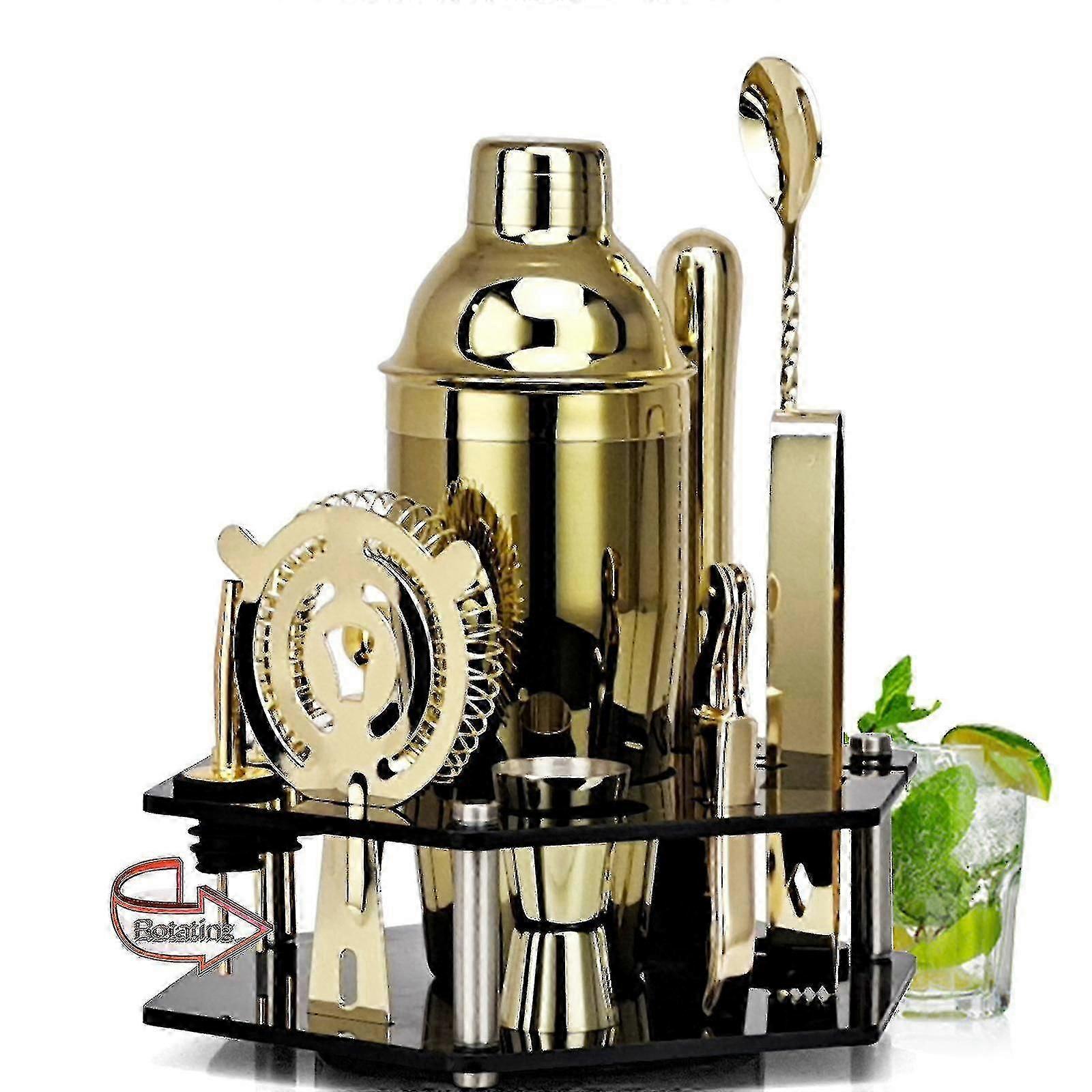 Ensemble de 14 outils de barman pivotants en acrylique en acier inoxydable