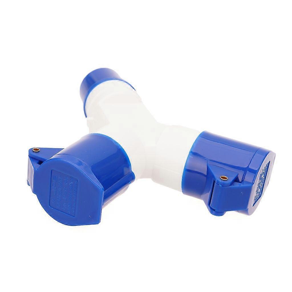 Wall Socket 2 Way Cable Plug Splitters 16A 220v 3 Pin Industrial Site Plug