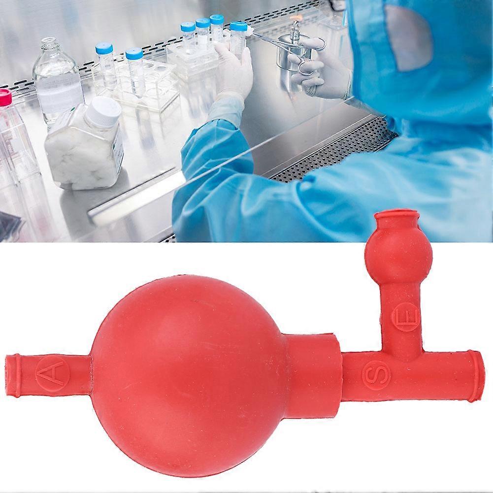 2 Pcs Suction Bulb Lab Quantitative Ear Sucking Washing 3-Way Natural Rubber Bulb