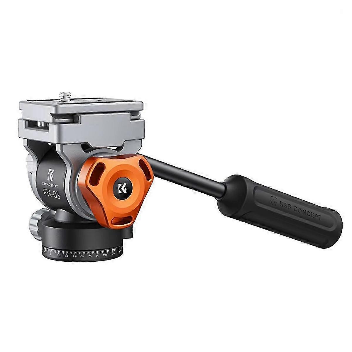 K&F Concept Video Fluid Head Tripod Head Max Load 11lb/5kg Silky-Smooth Stable Camera Fluid Heads fo Edition 0718