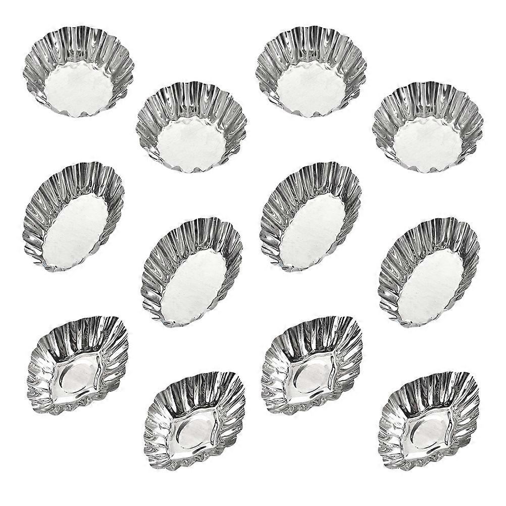 12pcs Stainless Steel Egg Tart Molds, Reusable Baking Tools with Fluted Design, High Temperature Resistant and Easy to Clean for Desserts and Pastries