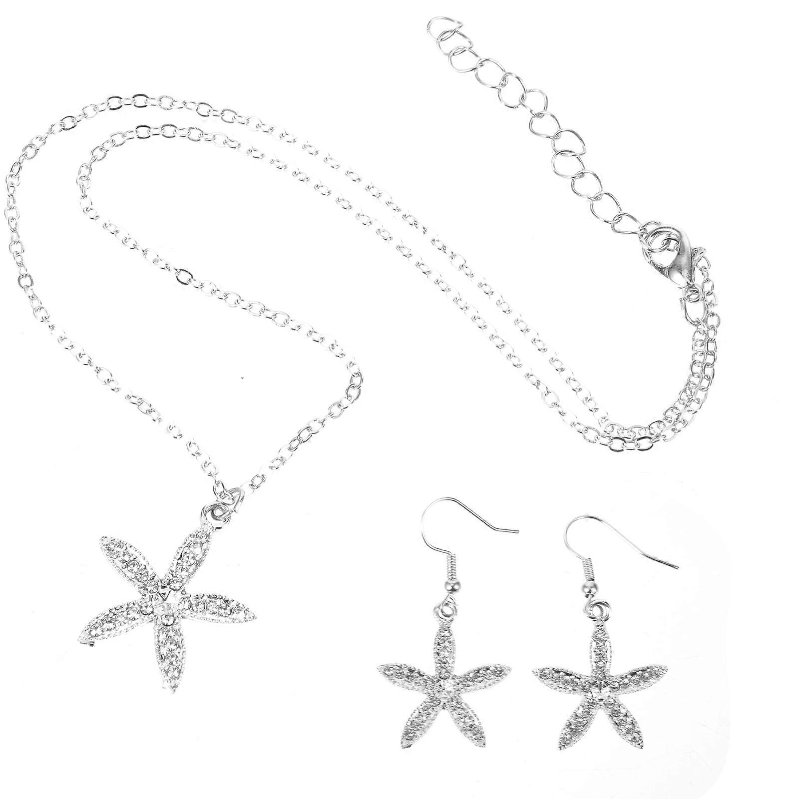 Elegant Earrings Jewelry Set Star Shape Dangle Drop Earrings For Women Nightclub Accessory 1Set