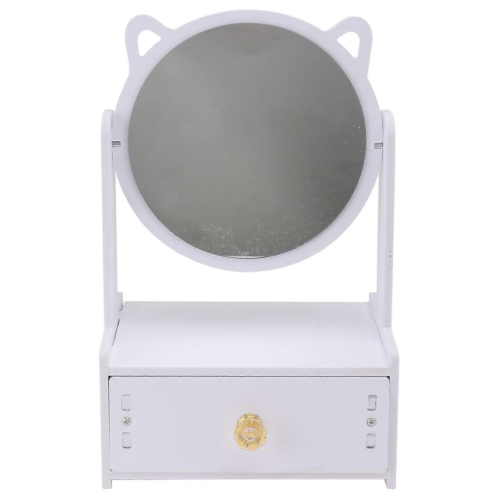 Desktop Mirror with Storage Box for Home Use 1Pcs Cosmetic Makeup Mirror