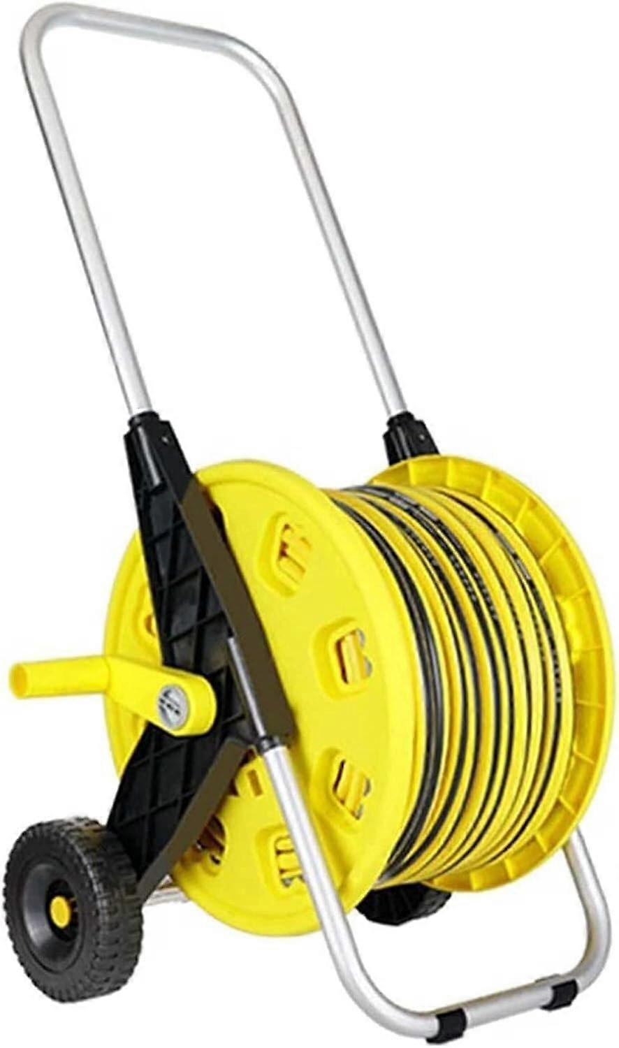 Garden hose reel cart, hose wagon with 2 wheels and handle, portable hose storage (80 meters water pipe)