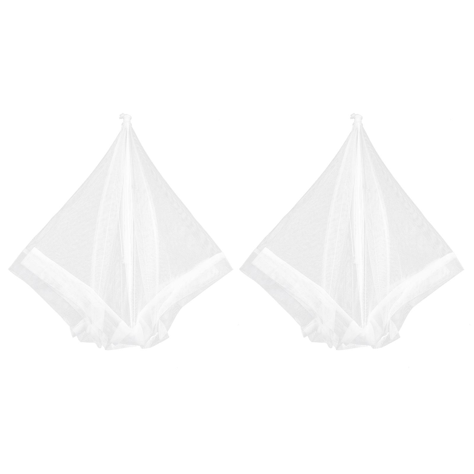 2pcs Large Rectangular White Mesh Food Cover Tent for Outdoor/Home Use – Sturdy, Collapsible Tabletop Food Protection for Picnics & Parties