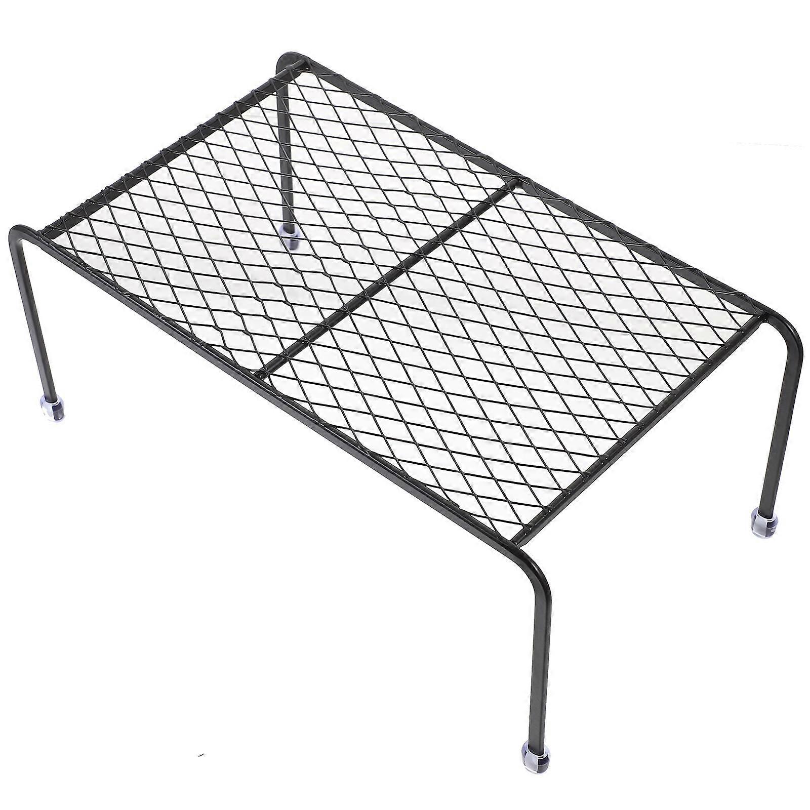 Reptile Lounge Chair with Hollow Design for Rest, Climbing & Durable Storage – Compatible with Feeding Bowls & Black Mesh Rack for Small Animals