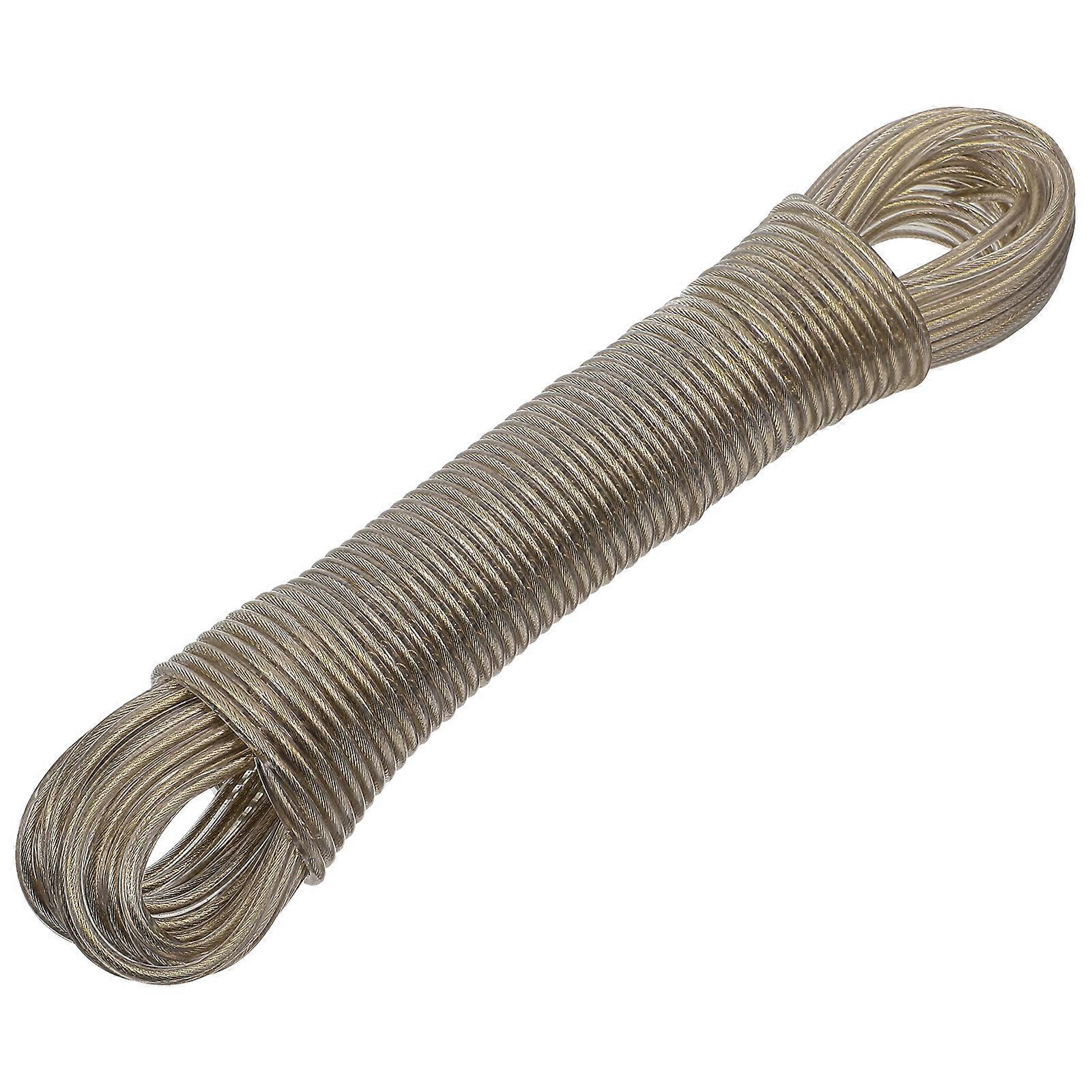 Silver Travel Clothesline Portable Plastic Coated Drying Rope for Outdoor Use with Sturdy Materials