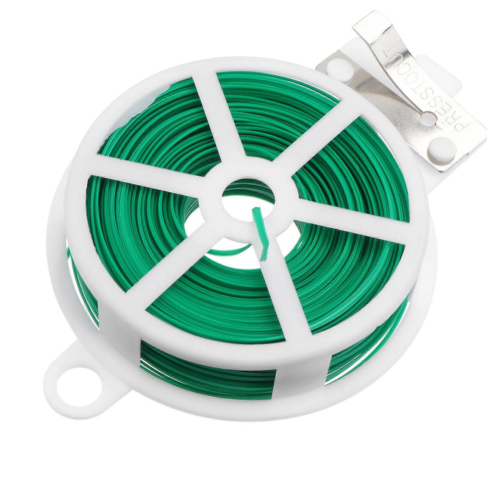 Plastic Coated Iron Wire ties for Gardening and Organizing Strong Flexible and Reusable 50m Green