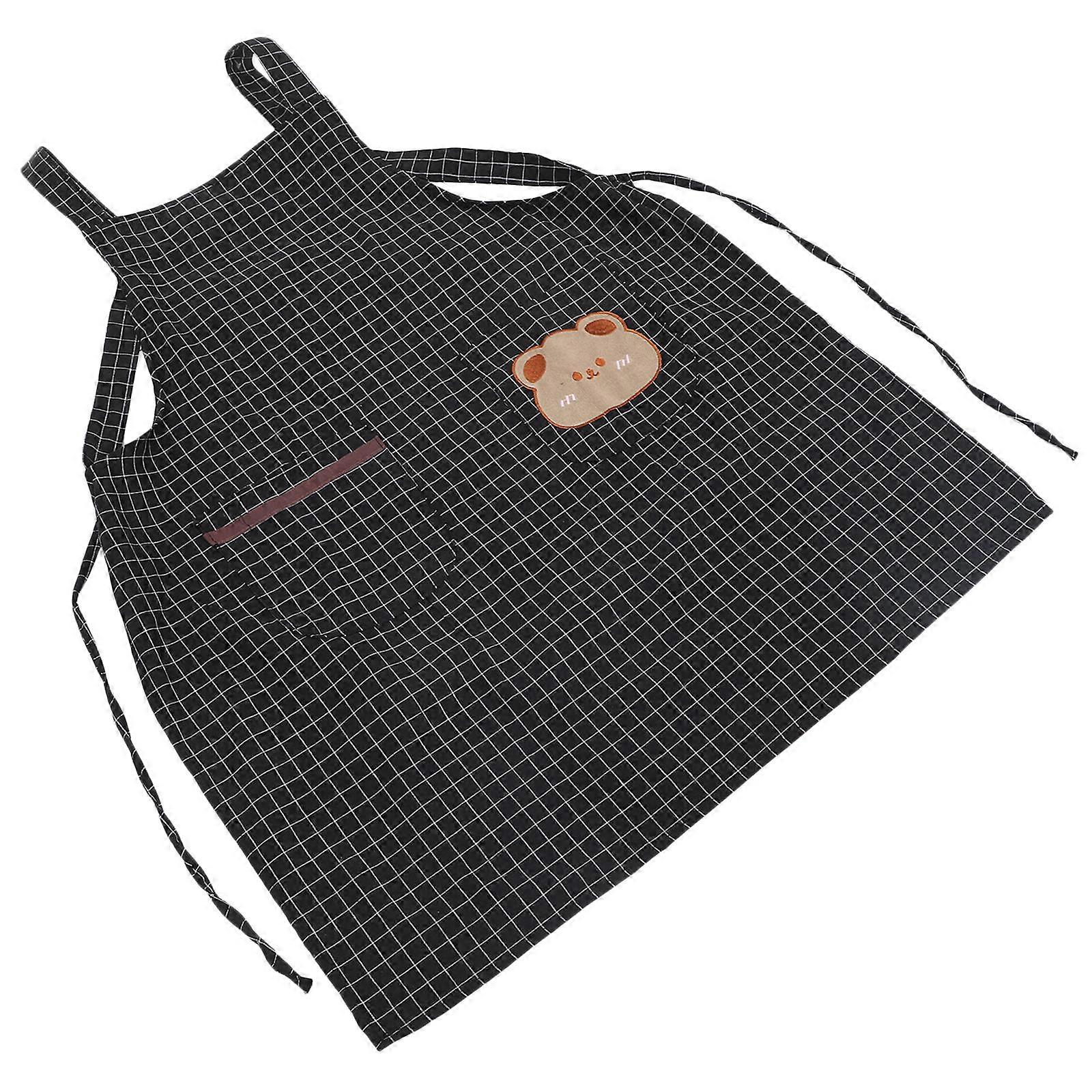 Cross Back Apron Cloth Black for Restaurant Use Featuring Versatile Style and Pockets