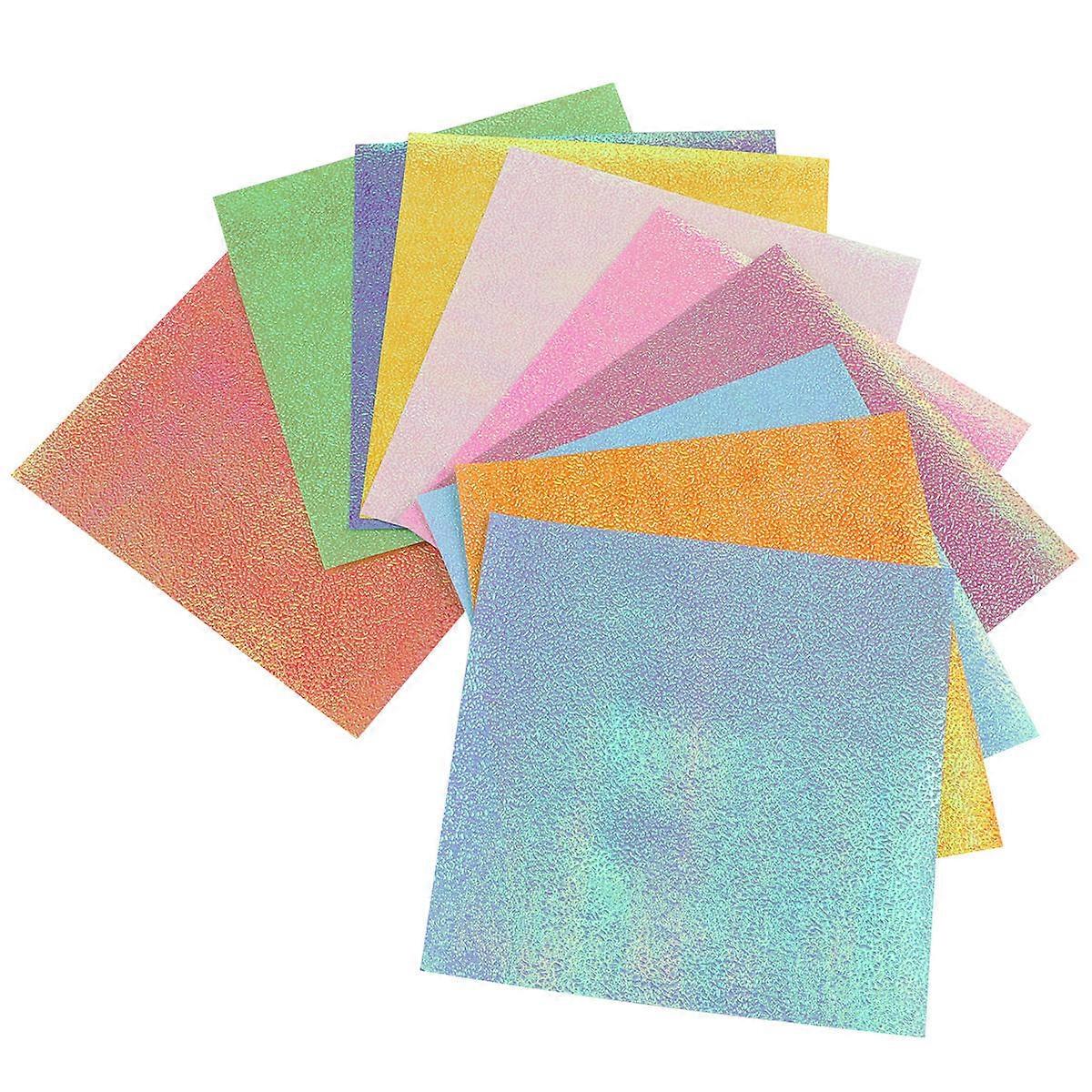 150pcs Handmade Pearlescent Paper for DIY Craft Projects Assorted Color Shimmering Paper 10x10cm