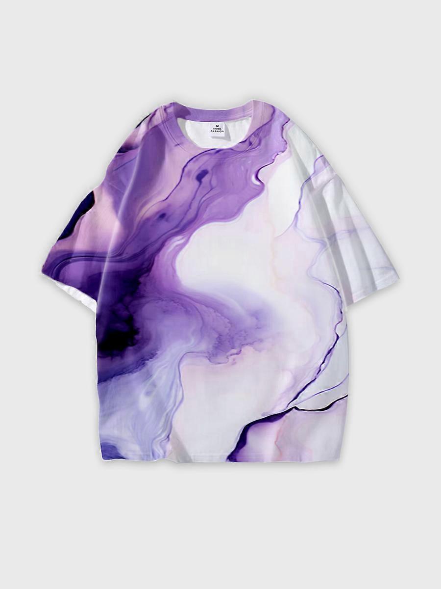 T-shirt round neck Pattern loose short sleeve B2246