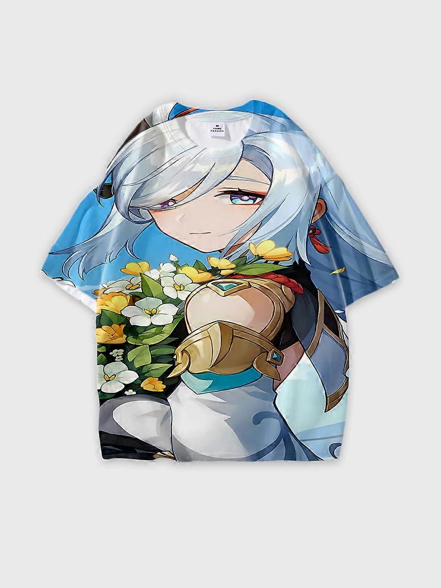 T-shirt round neck Role Pattern loose short sleeve D1096