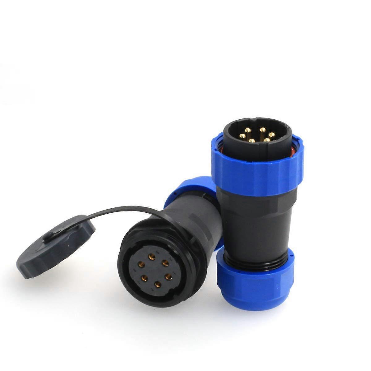 HE29 6-Pin Threaded Coupler 28mm Waterproof Industrial Inline Plastic Connector Female